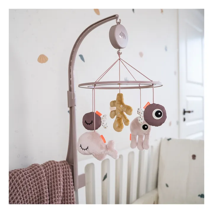 Sea Friends Musical Mobile with Mirror | Pink- Product image n°1