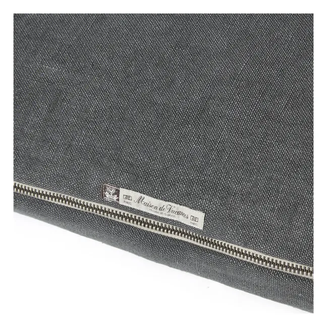 Cojín Vice versa black line de lino lavado stone washed | Carbón