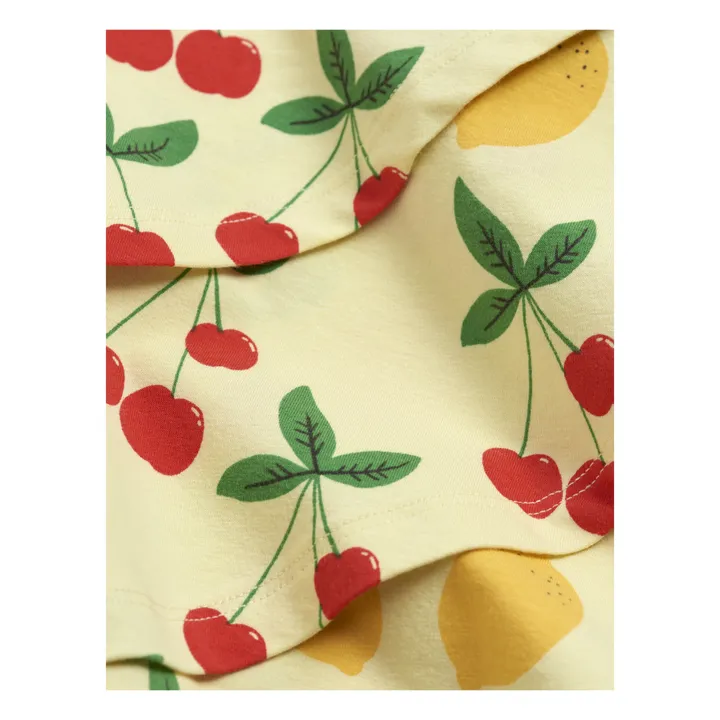 Vestido Cerezas algodón orgánico | Amarillo- Imagen del producto n°2