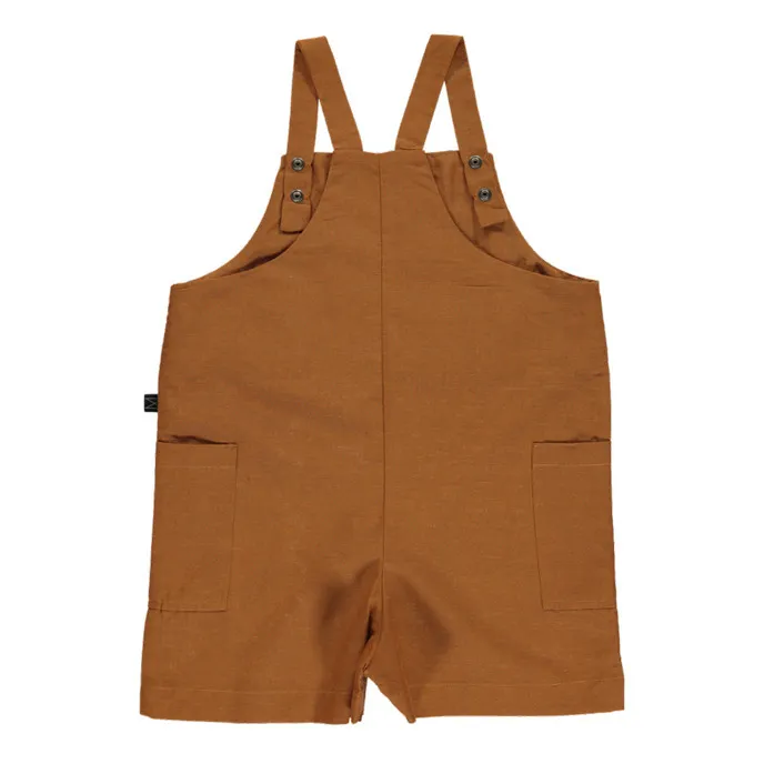 Organic Cotton Short Overalls | Camel- Product image n°4