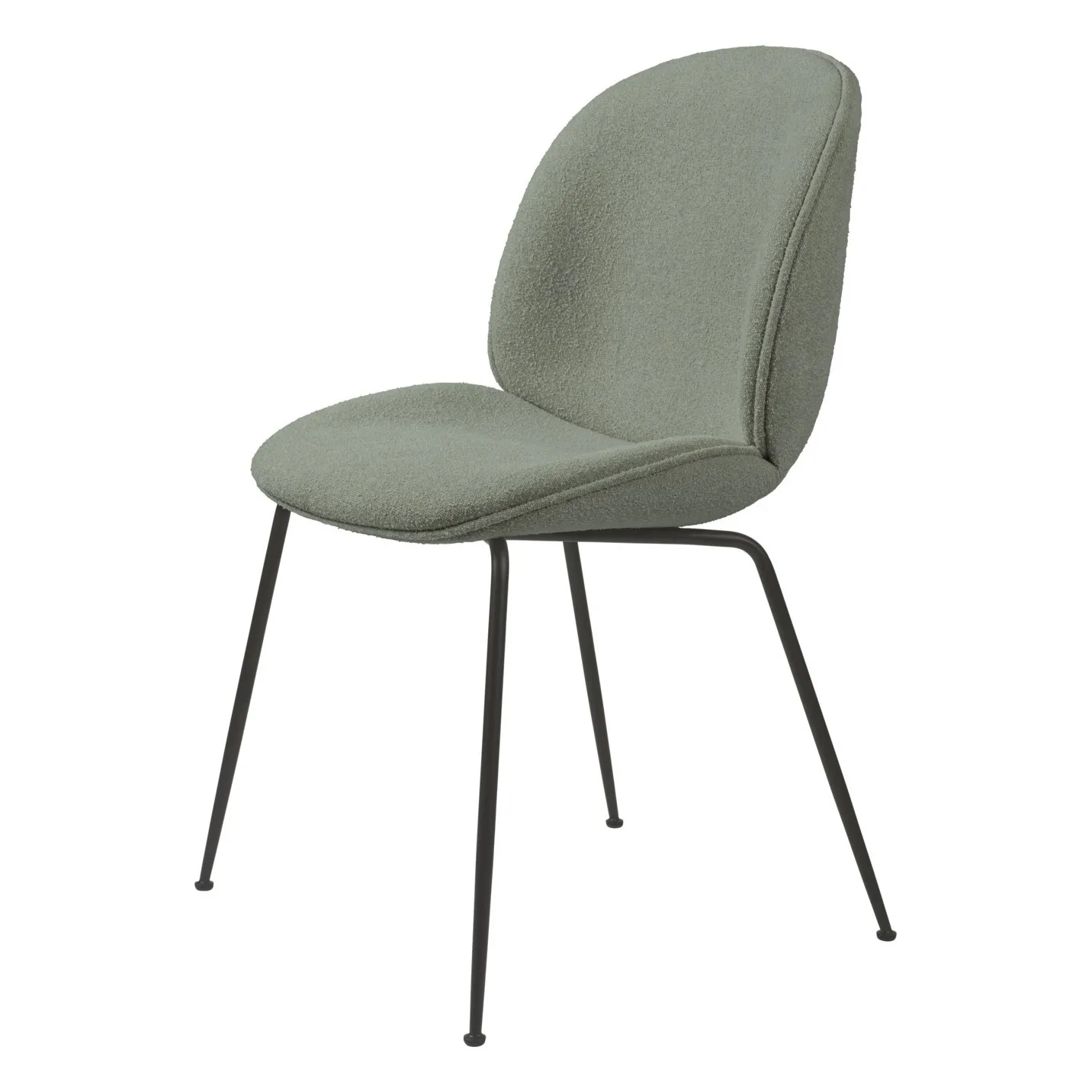 Gubi Sage Beetle Chair, Light Bouclé Upholstering, Black Base - Gamfratesi