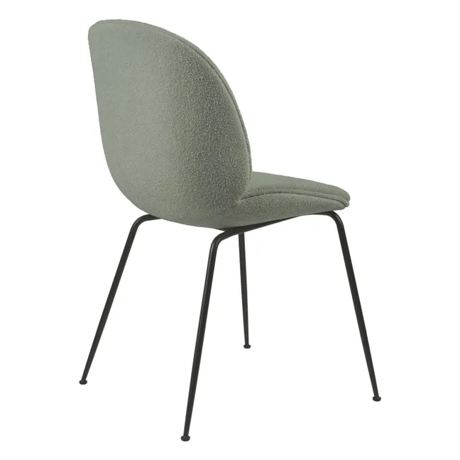 Beetle Chair, Light Bouclé Upholstering, Black Base - GamFratesi | Sage