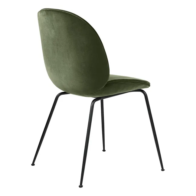 Beetle Chair Upholstered in Dandy Velvet, Black Base - GamFratesi  | Olive green