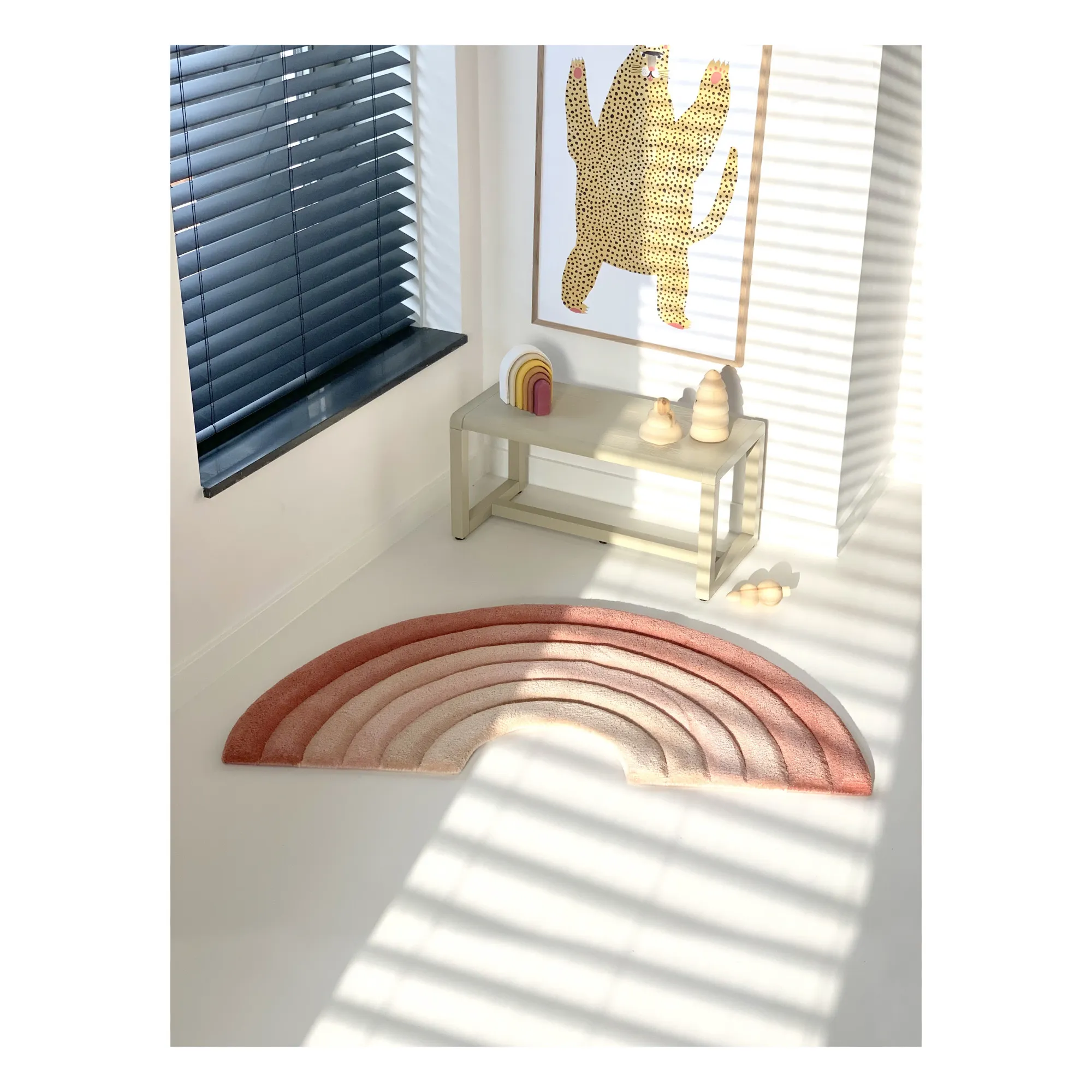 Tapis Rainbow en laine | Rose- Image produit n°1