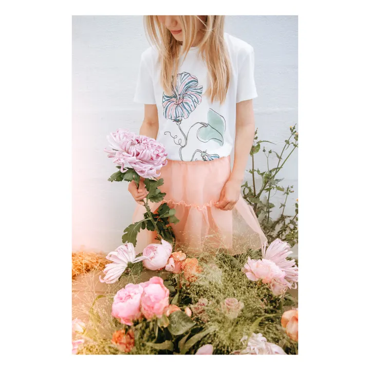Camiseta Bass Flor algodón orgánico | Blanco Roto- Imagen del producto n°0