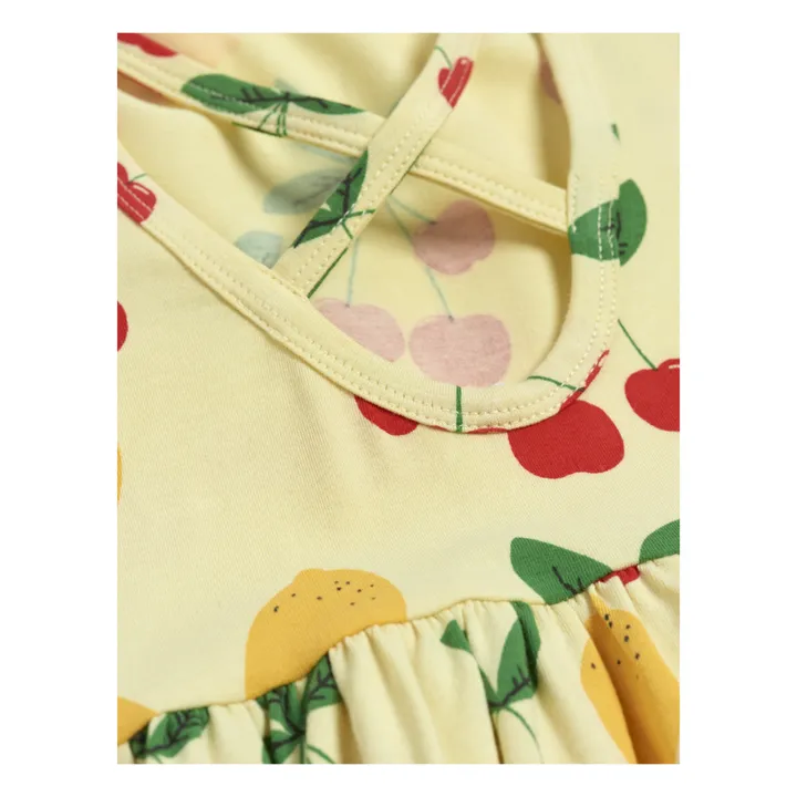 Robe Longue Cerises Coton Bio | Jaune- Image produit n°3