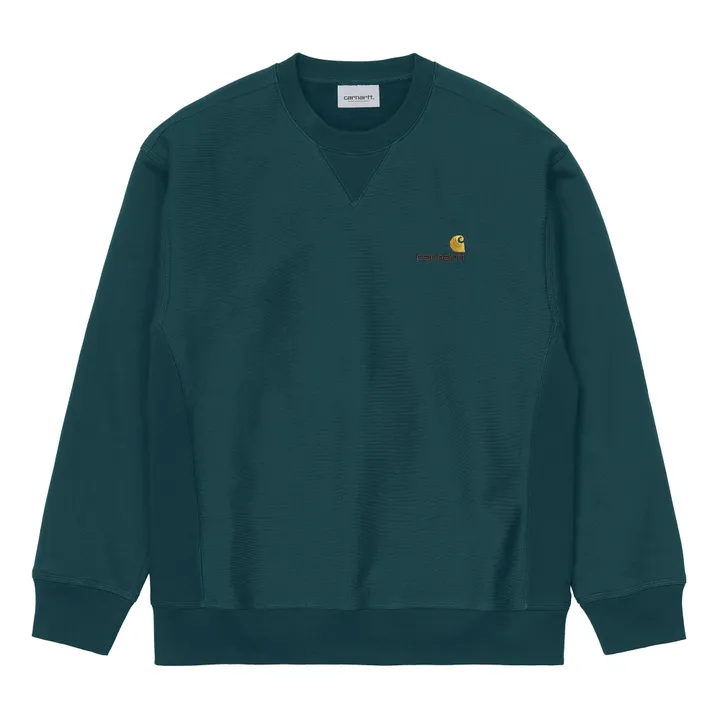 Script Loose Sweatshirt  | Blue Green- Product image n°0