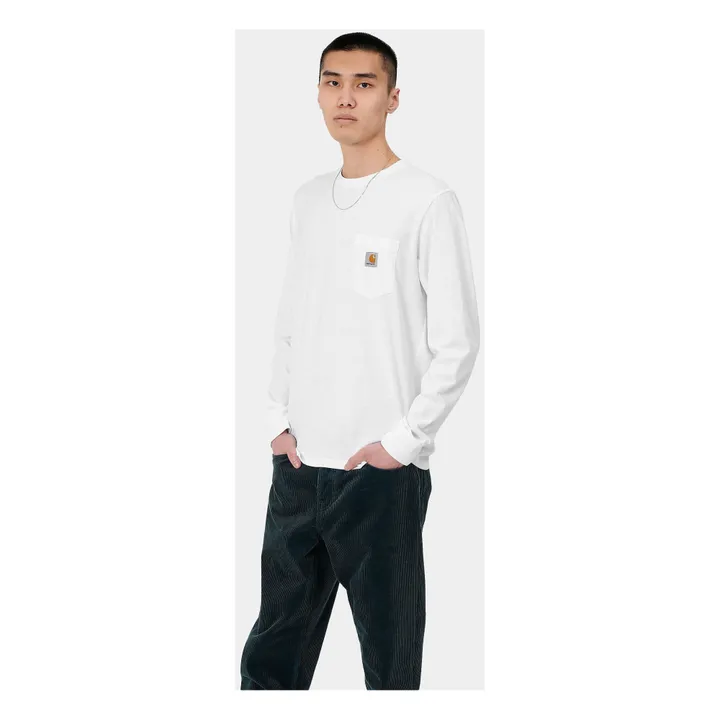 T-shirt Pocket Manches Longues | Blanc- Image produit n°1