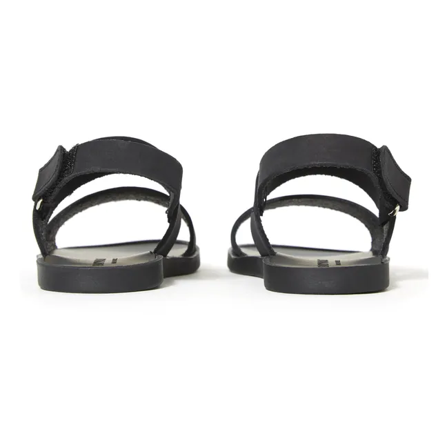 Sandalias de velcro con doble tira | Negro