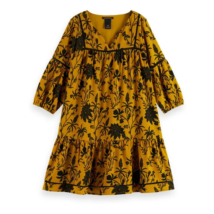 Vestido Midi Flores | Amarillo- Imagen del producto n°0