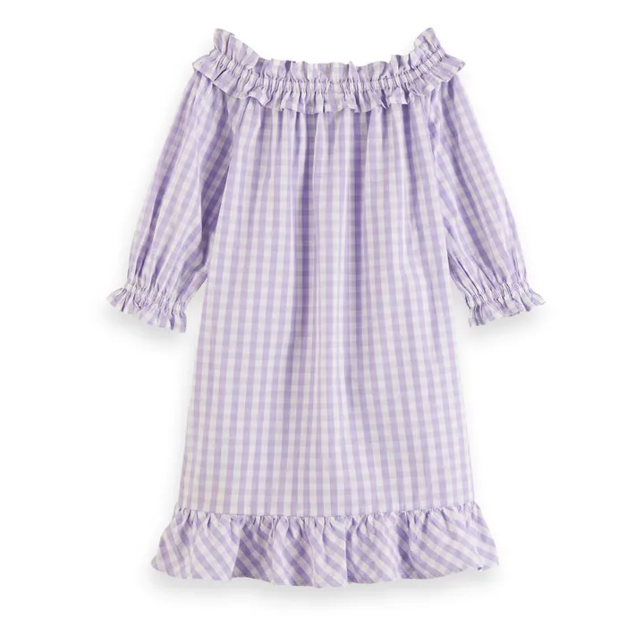 Organic Cotton Vichy Dress  | Lilac- Product image n°2