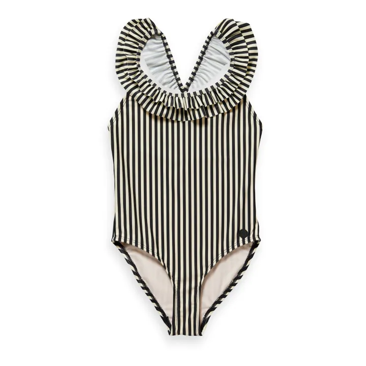 Striped Swimsuit  | Black- Product image n°0