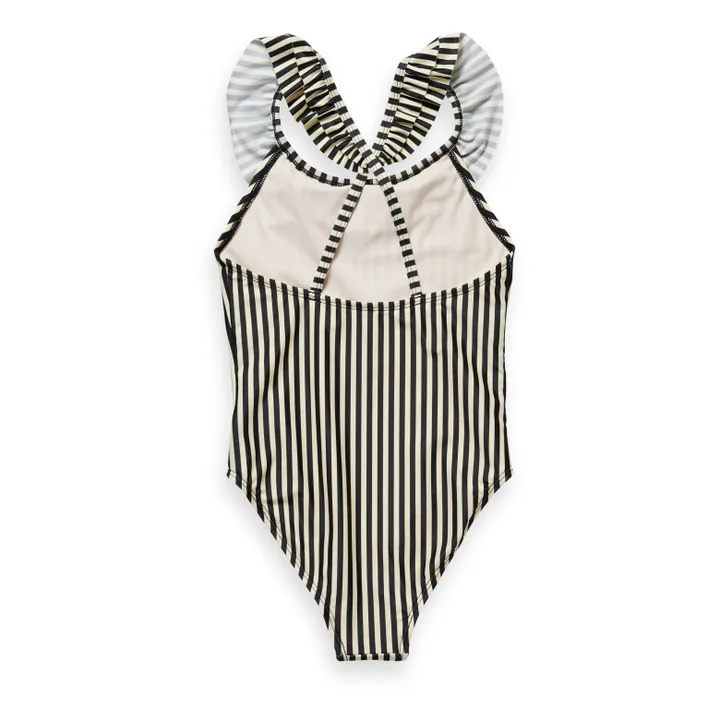 Striped Swimsuit  | Black- Product image n°1