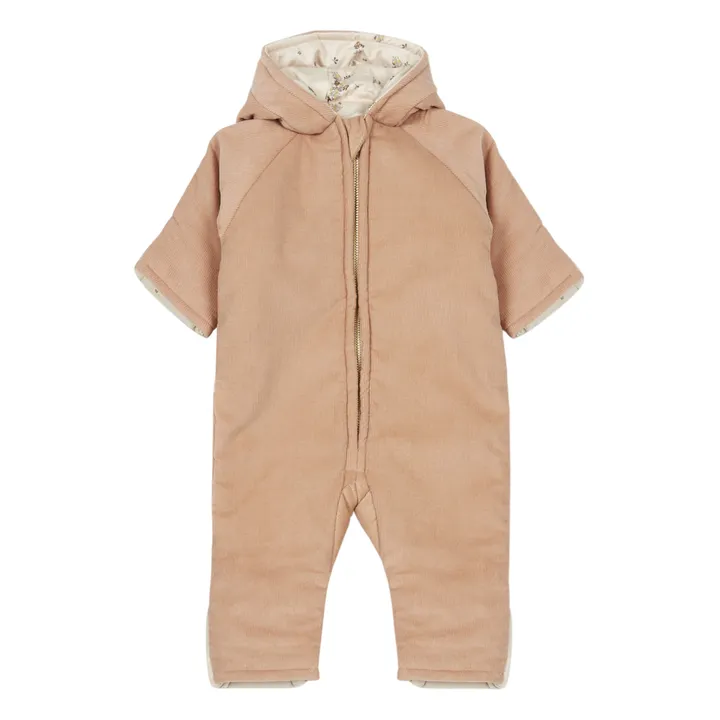 Teddy Organic Cotton Baby Snowsuit | Powder pink- Product image n°0
