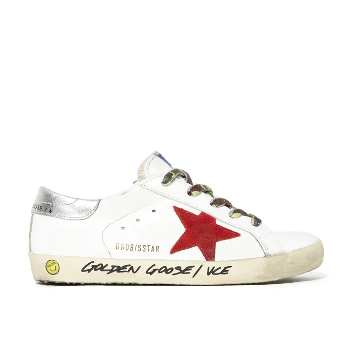 Golden Goose Superstar Leather Signature Sneakers Red Smallable