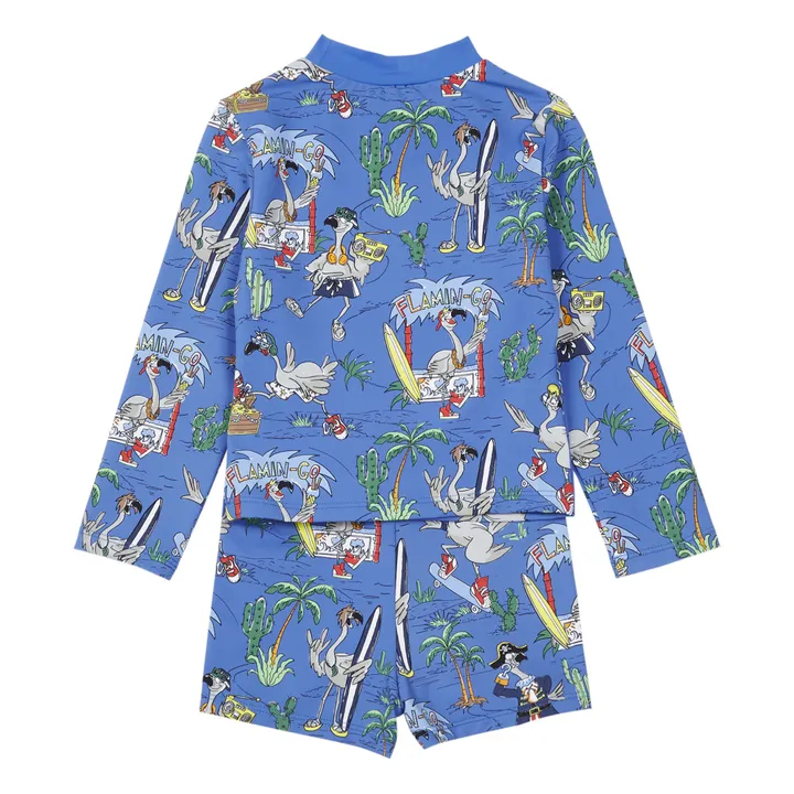 T-Shirt + Boxershorts UV-Schutz Recycling-Nylon Flamingo | Blau- Produktbild Nr. 1