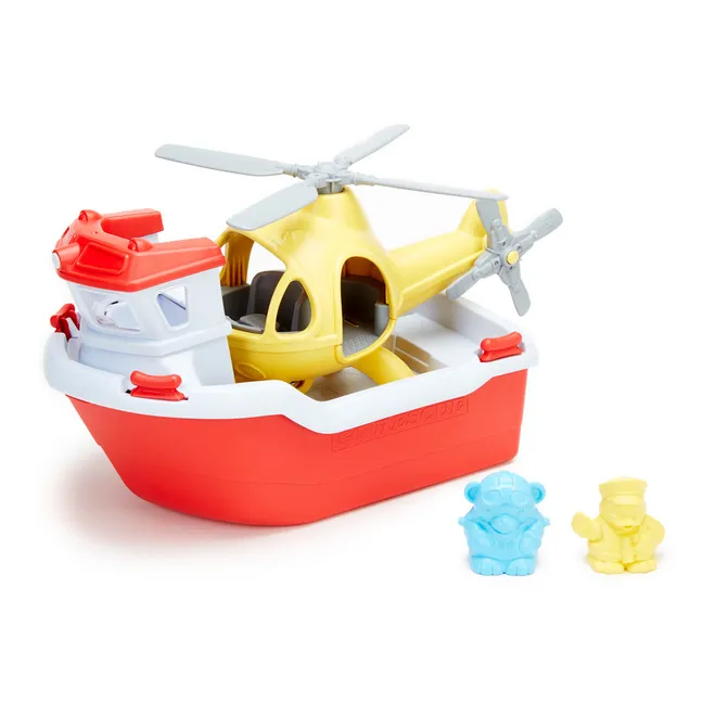 Scialuppa ed elicottero per il bagno