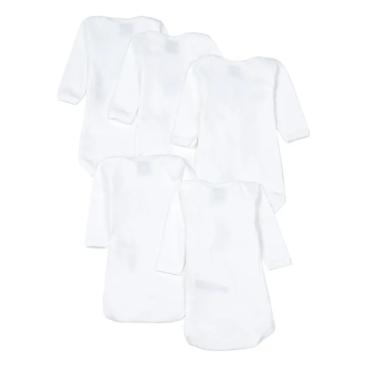 Lot 5 Bodies Croisés | Blanc- Image produit n°1