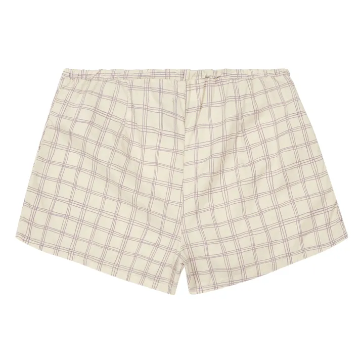 Shorts Cuadros algodón orgánico | Blanco- Imagen del producto n°4