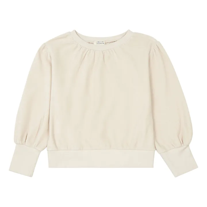 Sweatshirt Velours Bio-Baumwolle | Weiß- Produktbild Nr. 0