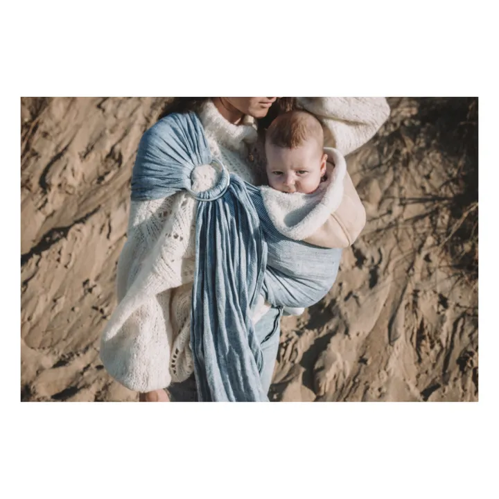 Bufanda portabebé de lino  | Azul Gris- Imagen del producto n°1