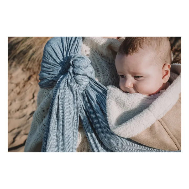 Bufanda portabebé de lino  | Azul Gris- Imagen del producto n°3