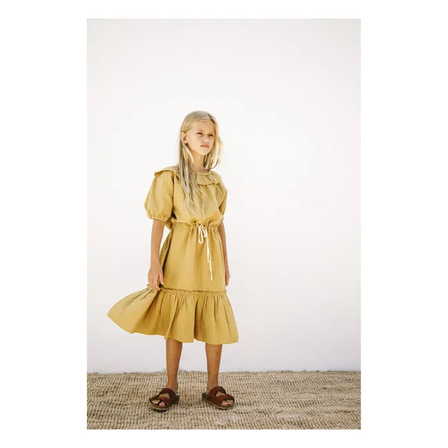 Kleid aus Bio-Baumwolle Clara | Ocker