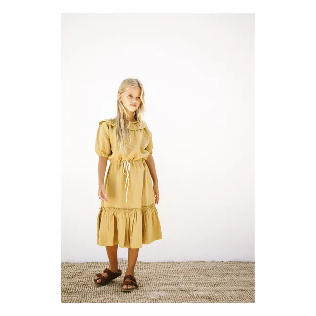 Kleid aus Bio-Baumwolle Clara | Ocker