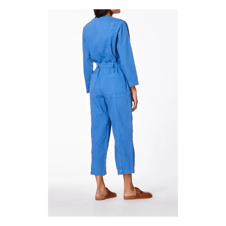 Gaelle Dyed Cotton Canvas Jumpsuit  | Blue- Product image n°2