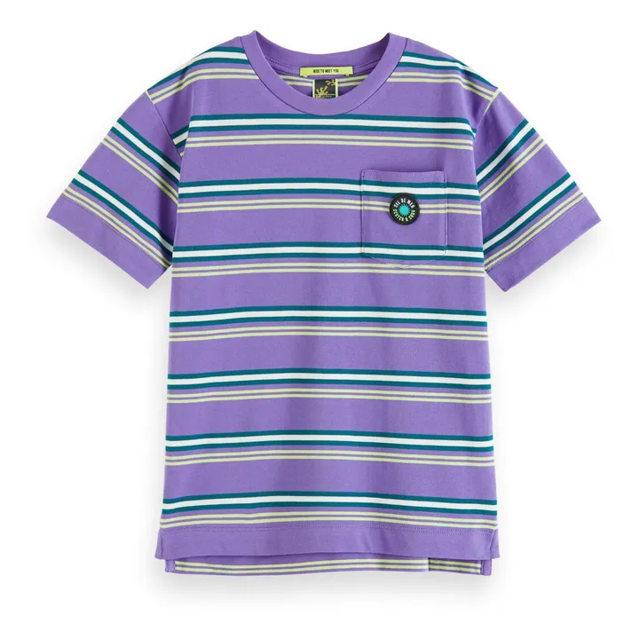 Striped T-Shirt  | Purple- Product image n°0
