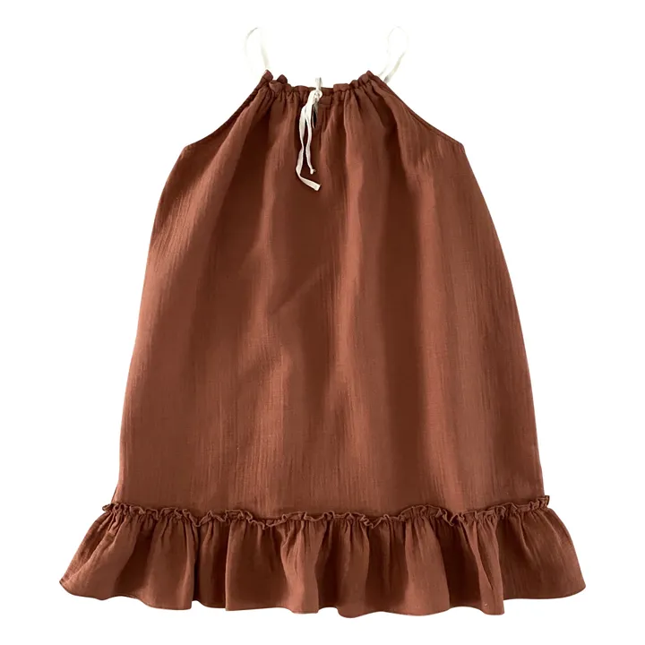 Kleid aus Bio-Baumwolle Cara | Rostfarben- Produktbild Nr. 0