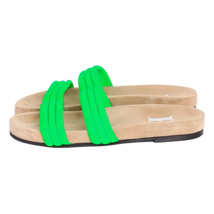Gum Leather Sandals  | Fluorescent green- Product image n°2