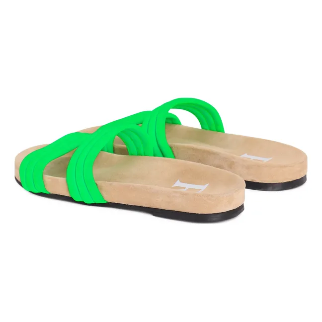 Sandalen Gum aus Leder | Neon-Grün
