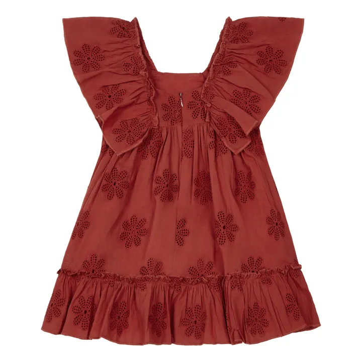 Vestido bordado inglés | Rojo ladrillo- Imagen del producto n°3