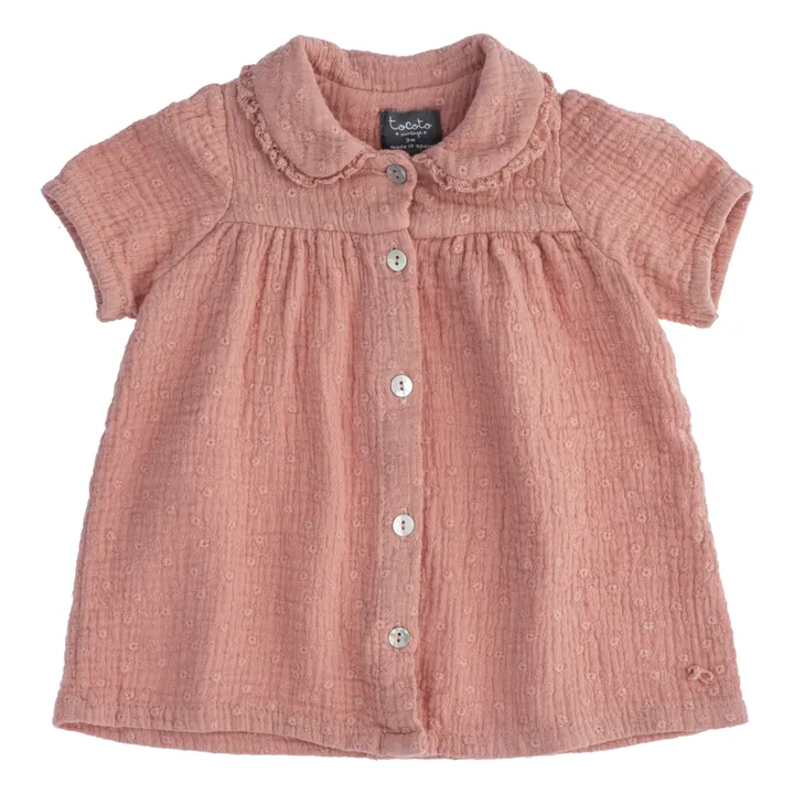 Swiss Embroidered Baby Dress  | Pink- Product image n°0