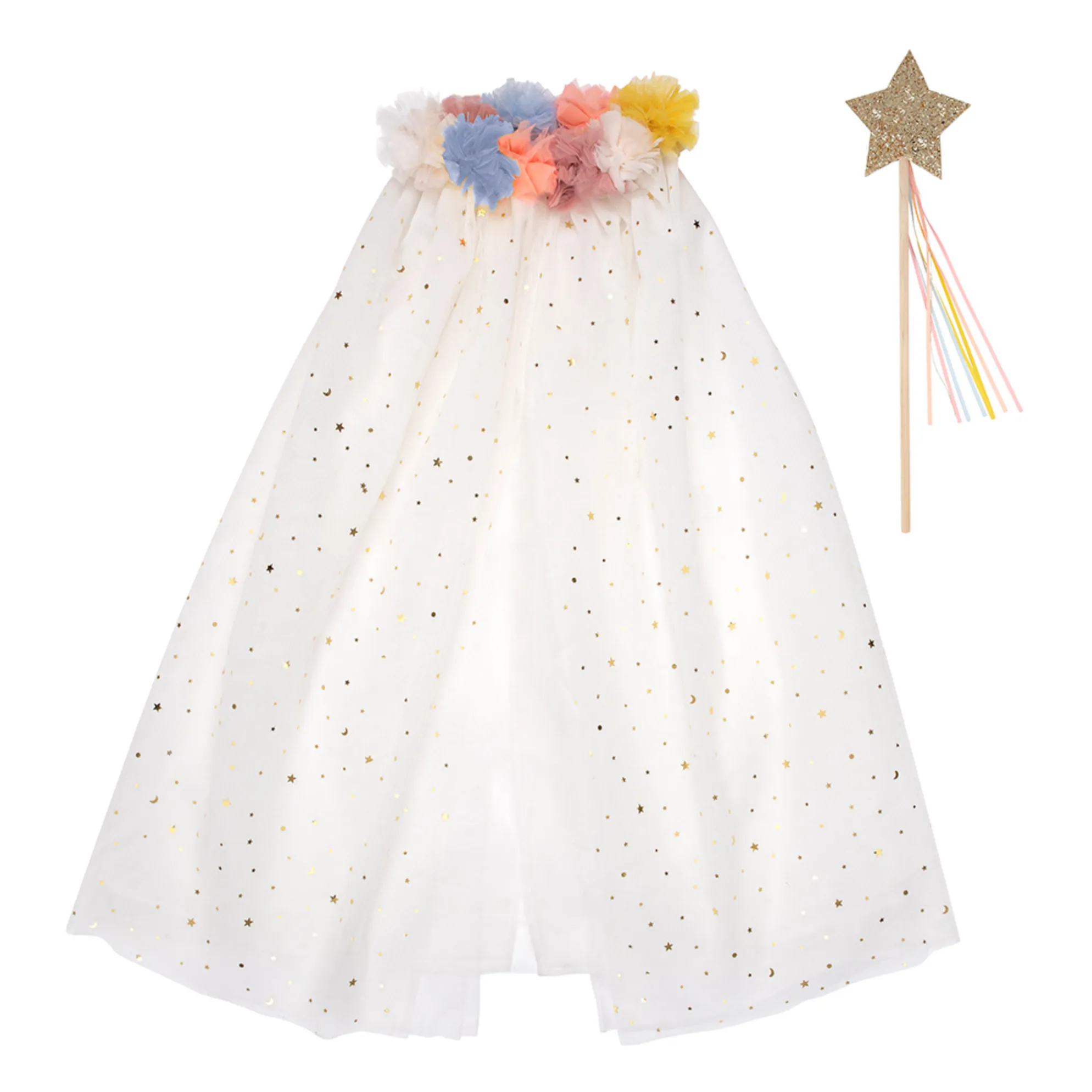 Meri Meri Multicoloured Cape With Pompom Collar