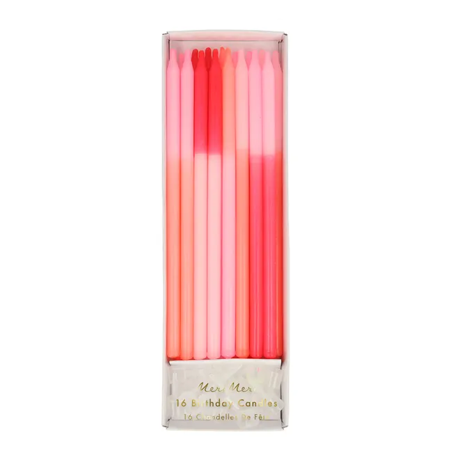 Multicolour Birthday Candles - Set of 16 | Pink