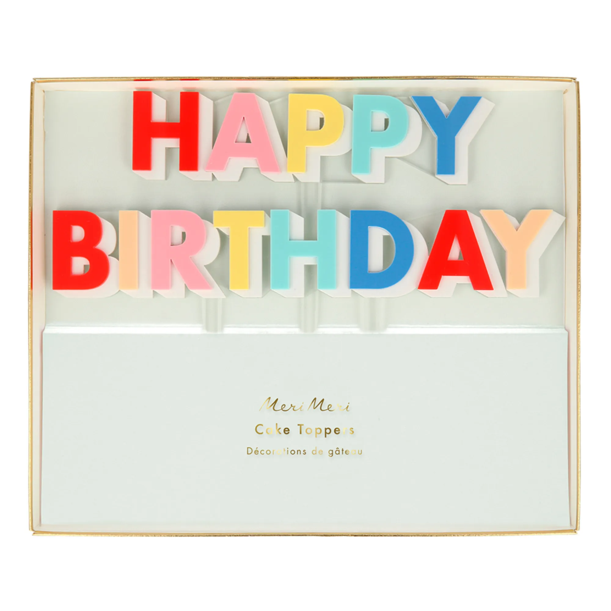 Meri Meri Multicoloured Happy Birthday Cake Decorations