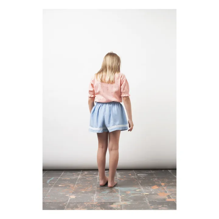 Chambray Lace Shorts  | Denim blue- Product image n°2