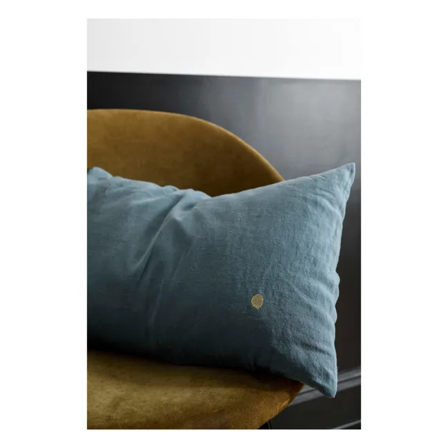 Funda de almohada Mona de Cáñamo | Azul Gris