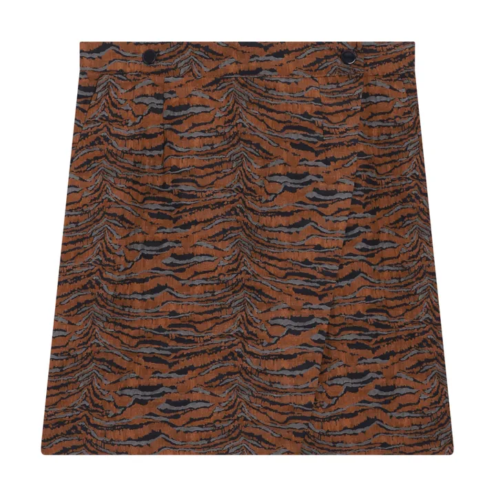 Town Landscape Linen Skirt  | Brown- Product image n°0