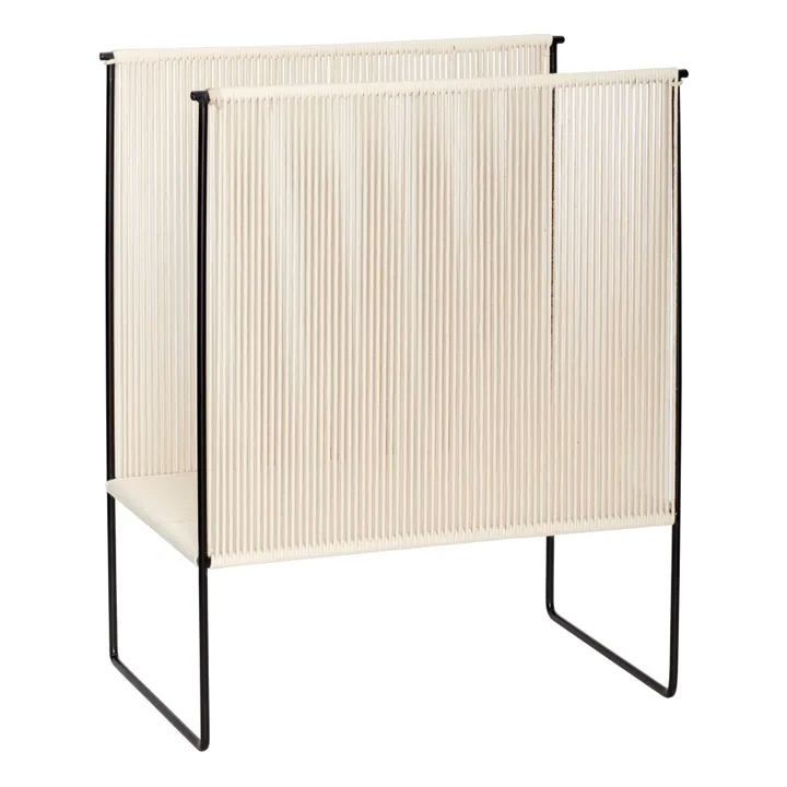 Hübsch - Rope and Metal Magazine Rack - Black | Smallable