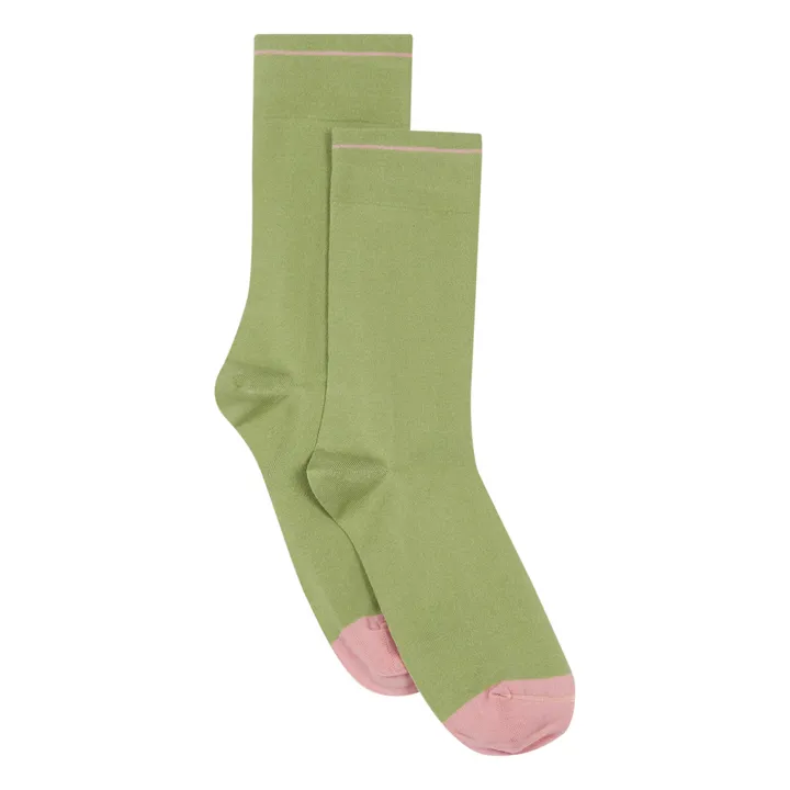 Calcetines lisos | Verde musgo- Imagen del producto n°0
