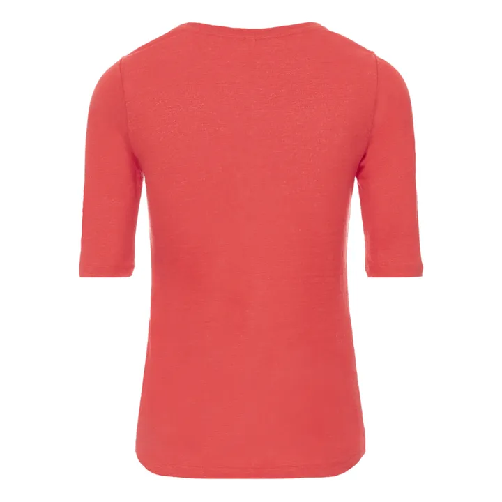 T-Shirt Seas aus Leinen - Damenkollektion  | Rot- Produktbild Nr. 7