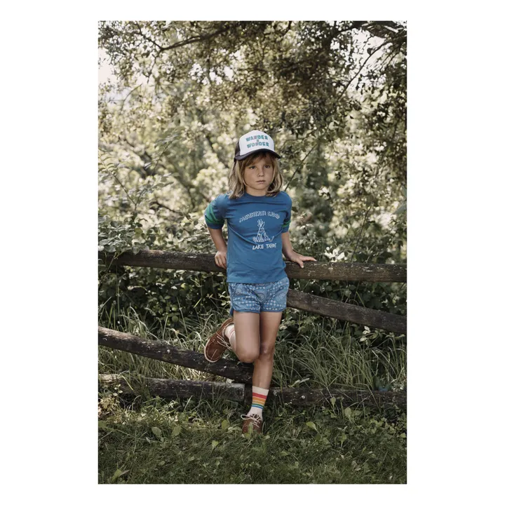 T-Shirt Baseball Mountain Camp | Bleu- Image produit n°1