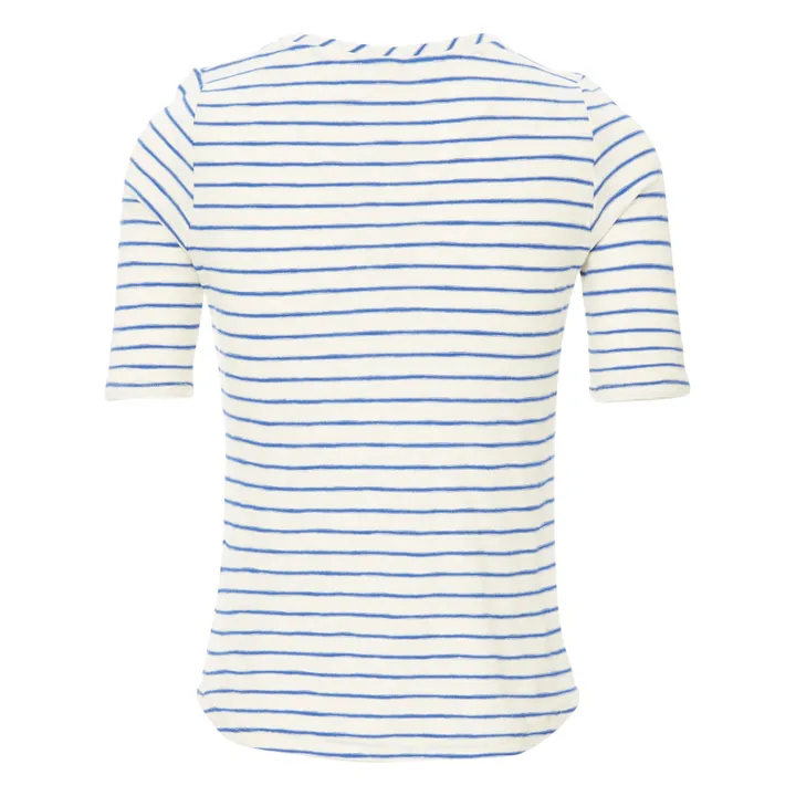 Camiseta Seas Lino a rayas - Colección Mujer  | Azul- Imagen del producto n°6