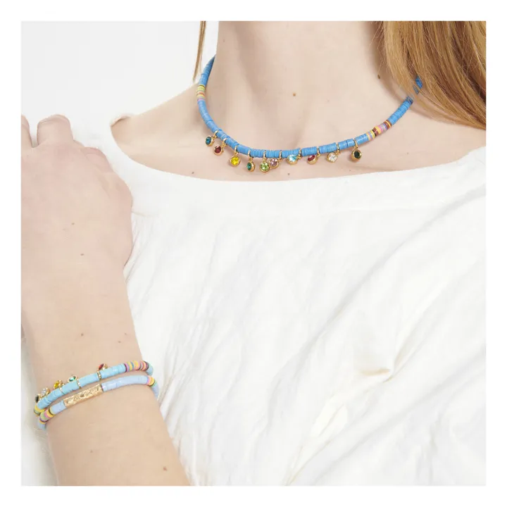 Halskette Heishi Strass | Blau- Produktbild Nr. 1