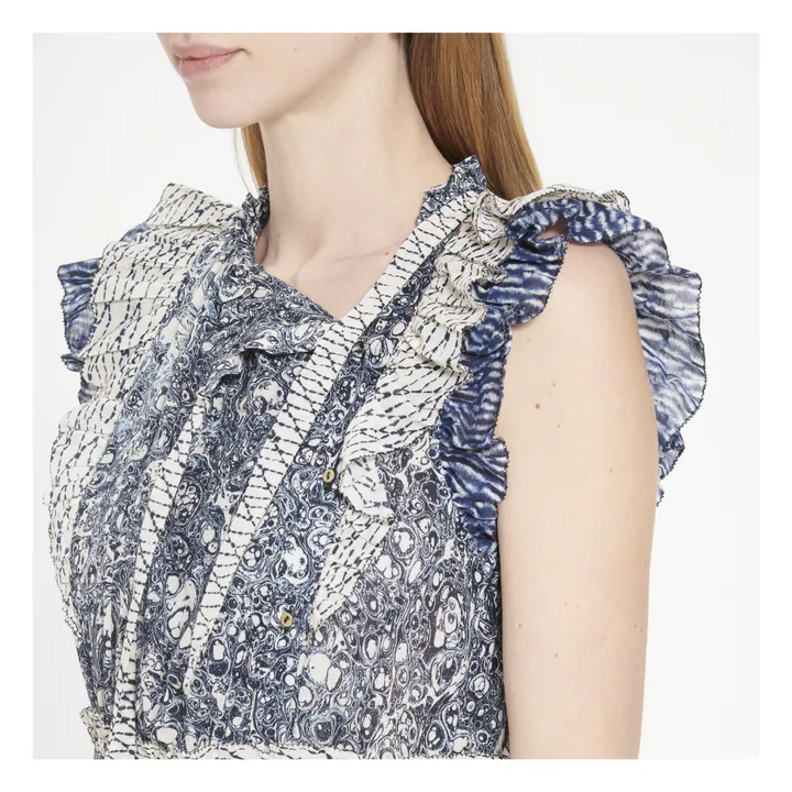 Kleid Kiri Marble Patchwork | Indigoblau- Produktbild Nr. 2