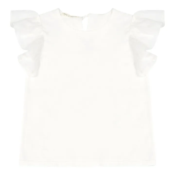 T-Shirt Manches Volants | Blanc- Image produit n°0