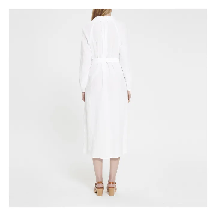 Vestido Lexx Gaze de algodón | Blanco- Imagen del producto n°3